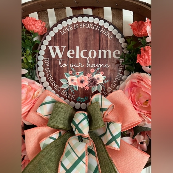 Tobacco basket floral wreath - Picture 2 of 2